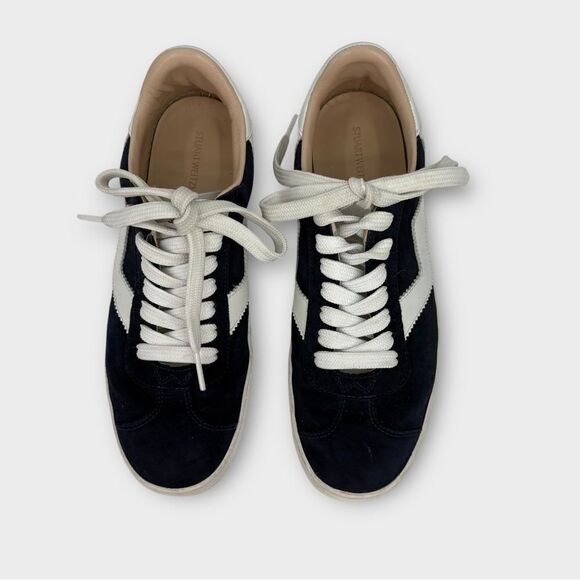 Stuart Weitzman Daryl Suede Sneakers in Blue and White Women's Size 5.5 - Picture 2 of 8